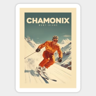 Affiche Chamonix - France - Mont-blanc illustration Sticker